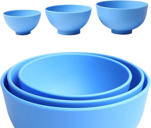 Dental Mixing Bowls Flexible Durable for Alginate Impression Lab Rubber Plaster Materials(3Pcs Blue) in Kuwait