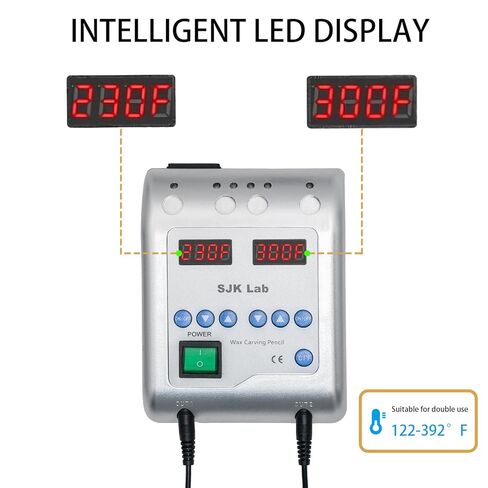 سكين قلم شمع الأسنان، قطعتان من قلم نحت الشمع الكهربائي مع 6 نصائح، قلم نقش شاشة LED للمجوهرات، مختبر الأسنان، أدوات نحت الخشب in Kuwait