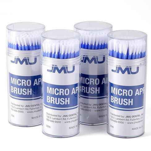 JMU 400pcs Disposable Dental Micro Applicator Brushes with Bendable White Brush Tips for Oral Care, Makeup, Blue in Kuwait