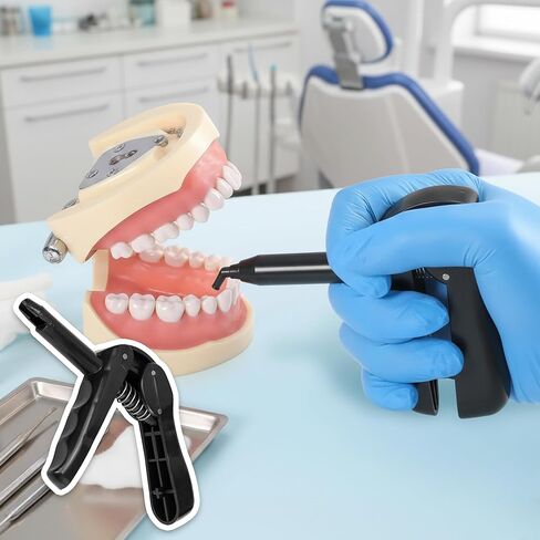 أداة تطبيق موزع الأسنان المركبة المتوافقة مع Unidose Compules Tips، مسدس توزيع خلط الانطباع، أسود in Saudi Arabia