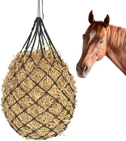 Hay Nets for Horses,2.36"x2.36" Holes 40"Horse Hay Feeder Net for Slower Feeding,Strong Load-Bearing Hay Bag Hanging for Horse Stable Trailer (Black-1PACK) in Kuwait
