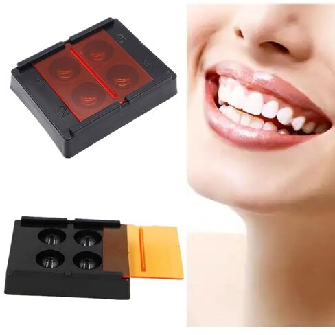 4 Holes Dental Tools Organizer Dental Shading Light Box Composite Resin Mixing Well Light-Proof Storage Hading Color Toning Case for Mixing Resin Placement in Saudi Arabia