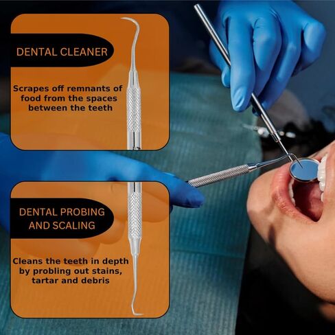 أداة مكشطة جير الأسنان من بروماكس - مزيل البلاك من الفولاذ المقاوم للصدأ لتنظيف الأسنان - أداة نظافة الفم قطعة واحدة in Kuwait