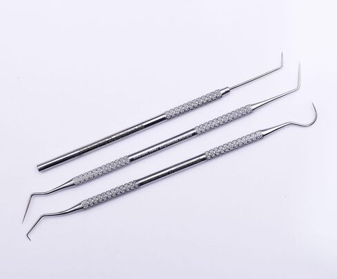 مجموعة من ثلاثة أدوات دقيقة لمستكشف الأسنان ومسبار اللثة لفحص تجويف الفم in Kuwait