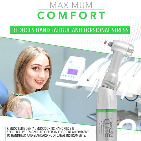 Medidenta K-Endo Elite Universal E-Type Contra-Angle Reciprocating Dental Handpiece with Comfortable Grip + Push-Button Chuck for Easy Assemble, Fits All E-Type Dental Motors in Kuwait