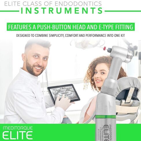 Medidenta K-Endo Elite Universal E-Type Contra-Angle Reciprocating Dental Handpiece with Comfortable Grip + Push-Button Chuck for Easy Assemble, Fits All E-Type Dental Motors in Kuwait