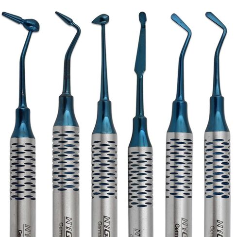 Composite Filling Instruments Set 6 Pcs Dental Tools Kit Plasma Coated German Stainless Steel Dental Restorative Instruments Composite Placement (Blue Plasma Coating) in Saudi Arabia