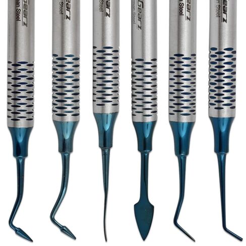 Composite Filling Instruments Set 6 Pcs Dental Tools Kit Plasma Coated German Stainless Steel Dental Restorative Instruments Composite Placement (Blue Plasma Coating) in Saudi Arabia