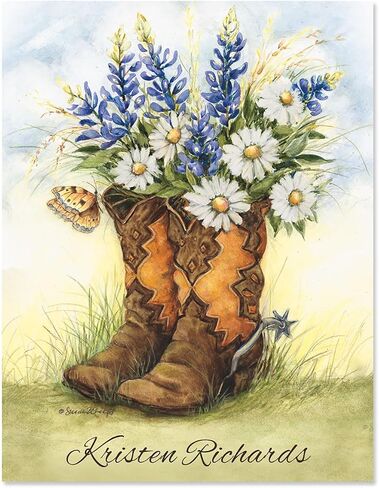 White Marguerite Personalized Note Cards (Set of 12 Cards with White Envelopes) in Saudi Arabia
