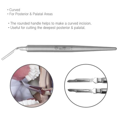 Dental Scalpel Handle, Angled, Size 3 -SHC in Saudi Arabia