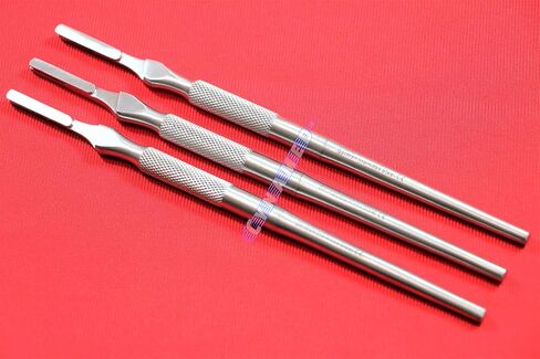 Straight Scalpel Handle NO4 Round Pattern German Stainless Steel Set of 5pcs Veterinary Dental Blade Holder CYNAMED in Kuwait