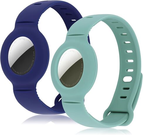 مجموعة من قطعتين من السيليكون السائل مناسبة لأشرطة معصم Airtag وأشرطة الظهر المضادة لخسارة ، متوافقة مع Airtag ، الأخضر مع الأزرق الداكن ، مناسبة لترابط الحيوانات الأليفة ، وملحقات السفر للأمتعة in Kuwait