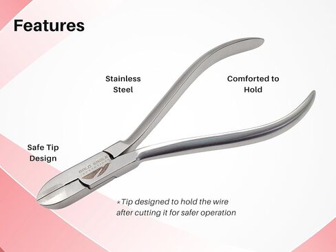 Braces Wire Cutter Orthodontic Kit Tungsten Carbide Inserts Cuts Hard & Soft Wires - Easy to Use DIY Dental Tools Stainless Steel Braces Essentials 1 x Orthodontic Wire Cutter in Kuwait