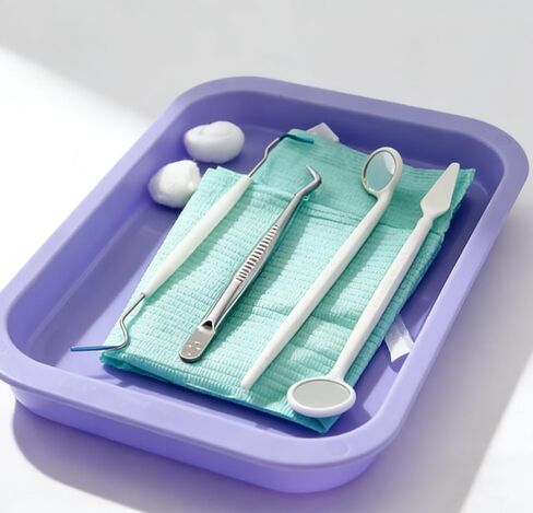 صينية إجراءات بلاستيكية للأسنان، 3 قطع من YOUYA DENTAL، صينية تطهير الأسنان قابلة للتعقيم، صواني جراحية طبية، لوحة تنظيم الأدوات المسطحة لمعدات طب الأسنان، معدات وشم الأظافر - 9.4 بوصة × 6.6 بوصة in Kuwait