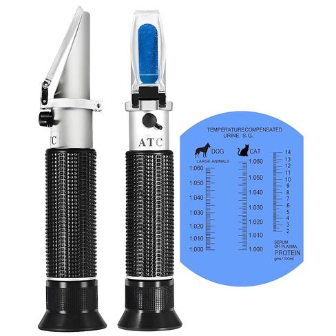 V·RESOURCING Pet Dog & Cat Refractometer,V-Resourcing Pet Urine Specific Gravity (1.000~1.060) Clinical Refractometer with Serum or Plasma Protein Test (2~14 g/100ml) for Veterinary Cat,Dog, Pets in Kuwait