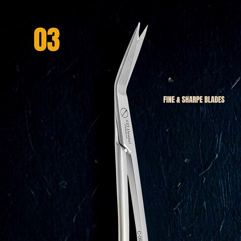 Dean Scissors Curved – Dental Surgical Scissors for Suture Cutting | Angled Stainless Steel with Gold Handle | Autoclavable Oral Surgery Instrument C-0632 in Kuwait