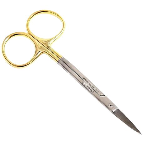 Premium German -Scissors 4.5 inch LaGrange Double Curved Gold Plated Handle Dental ENT Eye Derma with Tungsten Carbide Inserts -Cynamed in Kuwait
