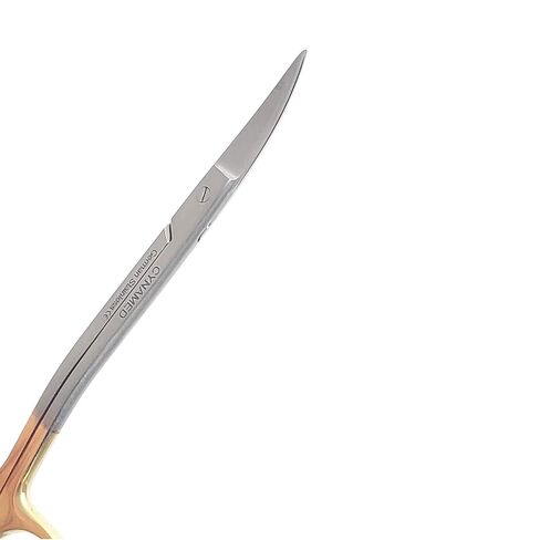 Premium German -Scissors 4.5 inch LaGrange Double Curved Gold Plated Handle Dental ENT Eye Derma with Tungsten Carbide Inserts -Cynamed in Kuwait