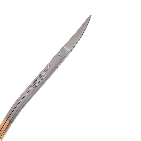 Premium German -Scissors 4.5 inch LaGrange Double Curved Gold Plated Handle Dental ENT Eye Derma with Tungsten Carbide Inserts -Cynamed in Kuwait