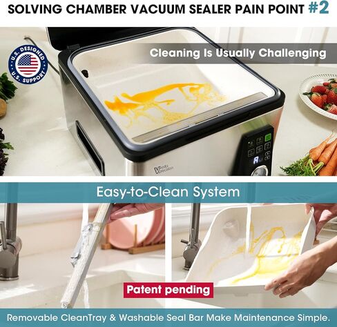 جهاز تفريغ الهواء للغرفة مقاس 12 بوصة من Vesta Precision، وقت تفريغ تلقائي ذكي، نظام سهل التنظيف، مضخة من الدرجة التجارية، غرفة عميقة للسوائل واللحوم وبرطمانات ماسون والفيديو السوس، V553 in Kuwait