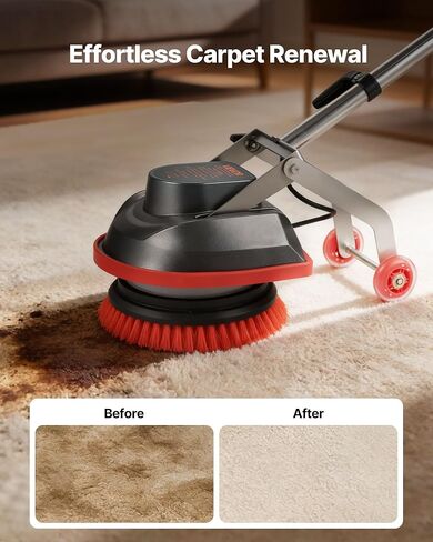 VEVOR Commercial Floor Scrubber Machine, Heavy Duty Floor Cleaner Polisher with 2 Wheels, Professional Electric Carpet Buffer, Max 1900 RPM, 43 FT Cord, 3 Pads & 3 Brushes - All Floor Surfaces in Saudi Arabia