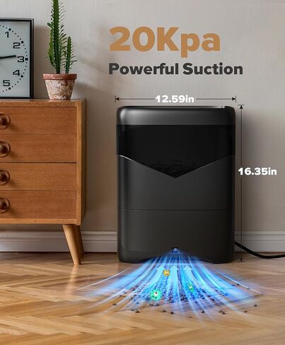 مكنسة كهربائية أوتوماتيكية بدون لمس من LyriFine Pro، مكنسة كهربائية للشعر بقوة 20 كيلو باسكال، سريعة جدًا وقوية لصالونات التجميل وأغذية شعر الحيوانات الأليفة، وأجهزة استشعار تلقائية، مكنسة كهربائية ذات سعة كبيرة 6 لتر، بدون كيس، وضعين in Kuwait