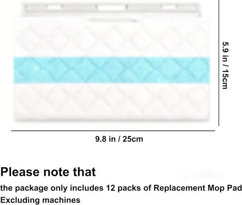 12 عبوة من وسادات استبدال الممسحة، ومكنسة كهربائية للأرضيات الصلبة تستخدم لمرة واحدة، ومجموعة بديلة لوسادة الممسحة. متوافق مع VACMOP Pro VM252، VM251، VM250، مناسب لجميع الأرضيات المغلقة in Kuwait