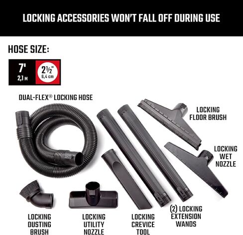 CRAFTSMAN CMXZVBE38800 2-1/2 in. Wet Dry Vac Pro Attachment Kit, Industrial-Grade Shop Vacuum Accessories for Heavy-Duty Projects, Fits 2-1/2 in. Hose Diameters in Saudi Arabia