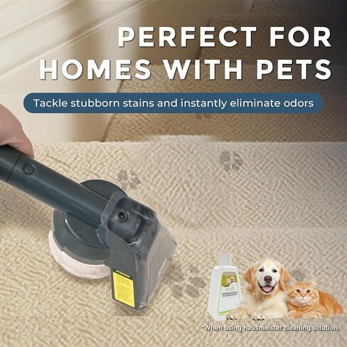 منظف ​​السجاد المحمول Hausmeister Hydroflex Pro ومزيل بقع الحيوانات الأليفة، آلة تنظيف بقع التنجيد للأريكة، الجزء الداخلي للسيارة، مكنسة تنظيف عميقة مع خزان مزدوج 1500 مل ونظام التنظيف الذاتي in Kuwait