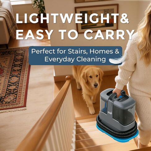 منظف ​​السجاد المحمول Hausmeister Hydroflex Pro ومزيل بقع الحيوانات الأليفة، آلة تنظيف بقع التنجيد للأريكة، الجزء الداخلي للسيارة، مكنسة تنظيف عميقة مع خزان مزدوج 1500 مل ونظام التنظيف الذاتي in Kuwait
