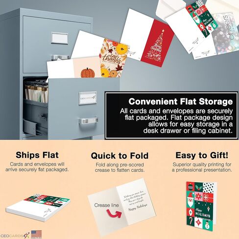 New Years Cards for Business & Family (Variety Pack - Gold) Bulk Greeting Card Set Pack of 25 Happy New Year Cards with Envelopes for 2025 (5x7 inch) Great for Office, Work Employees & Clients VP1505 in Kuwait