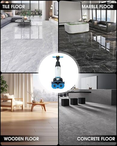 17" Commercial Floor Scrubber Machine with Double Brush Disc Battery-Powered Multi-Functional Floor Buffer Machine 360°Rotation,10700 sqft,350 RPM Motor,1-Gal Tank in Saudi Arabia