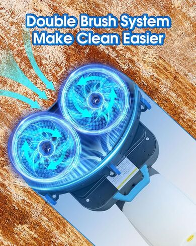17" Commercial Floor Scrubber Machine with Double Brush Disc Battery-Powered Multi-Functional Floor Buffer Machine 360°Rotation,10700 sqft,350 RPM Motor,1-Gal Tank in Saudi Arabia