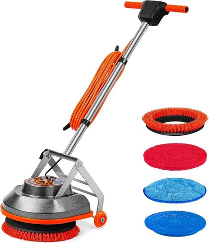 15" Floor Buffer Machine, Commercial Floor Scrubber Machine with Brushes and Pads, Heavy Duty Floor Cleaner and Polisher- Deep Clean and Polish Your Floors with Ease in Kuwait