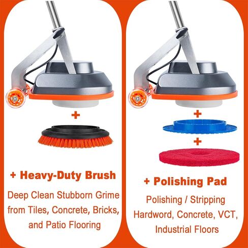 15" Floor Buffer Machine, Commercial Floor Scrubber Machine with Brushes and Pads, Heavy Duty Floor Cleaner and Polisher- Deep Clean and Polish Your Floors with Ease in Kuwait