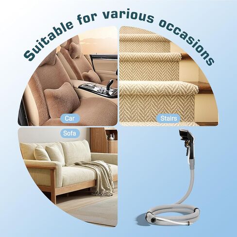 Universal Upholstery Tool Attachment with 12-ft Hose, Compatible with Rug Doctor Mighty Pro & X3 Commercial Carpet Cleaners, for Upholstery, Stairs, Rugs, Mattresses & Spot Cleaning in Kuwait