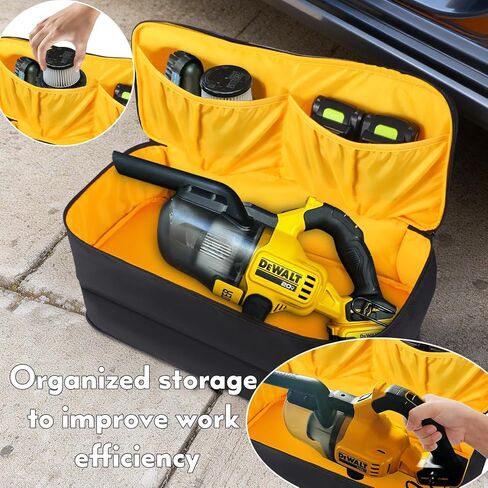 Storage Bag Compatible with DEWALT 20V Handheld Vacuum Cordless DCV501HB,Carry Case for Car Handheld Vacuum,Large Capacity Travel Case for Accessories,Bag Only in Kuwait