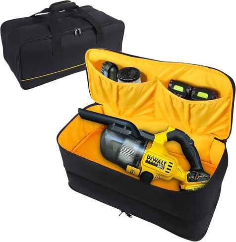 حقيبة حمل متوافقة مع مكنسة كهربائية محمولة لاسلكية DEWALT 20 فولت DCV501HB، حقيبة تخزين كبيرة للمكنسة الكهربائية المحمولة اللاسلكية، حقيبة تخزين مع جيوب إضافية، حافظة فقط in Kuwait