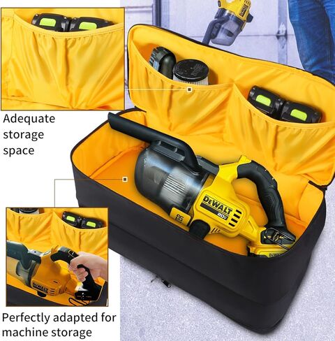 حقيبة حمل متوافقة مع مكنسة كهربائية محمولة لاسلكية DEWALT 20 فولت DCV501HB، حقيبة تخزين كبيرة للمكنسة الكهربائية المحمولة اللاسلكية، حقيبة تخزين مع جيوب إضافية، حافظة فقط in Kuwait