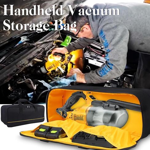 حقيبة حمل متوافقة مع مكنسة كهربائية محمولة لاسلكية DEWALT 20 فولت DCV501HB، حقيبة تخزين كبيرة للمكنسة الكهربائية المحمولة اللاسلكية، حقيبة تخزين مع جيوب إضافية، حافظة فقط in Kuwait