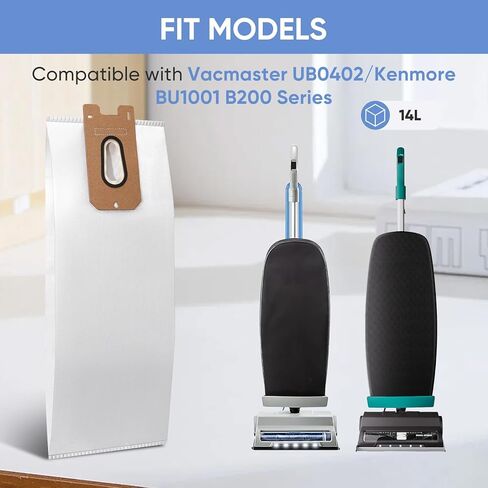 10 Pack 952546 Replacement Vacuum Bags Compatible with Vacmaster UB0402 & Kenmore BU1001 B200 Series Commercial Vacuum Cleaner in Kuwait