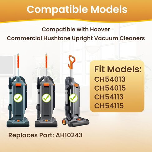 20 عبوة من أكياس المكنسة الكهربائية AH10243 المتوافقة مع المكانس الكهربائية Hoover Commercial CU2 Upright CH54013 CH54015 CH54113 CH54115، استبدال الجزء AH10243 in Kuwait