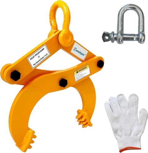 Industrial Pallet Puller Clamp,2204lbs Capacity Heavy Duty Scissor Clamp with 6" Jaw Opening,Compatible with Forklift Chains for Pulling Pallets,Wood & Trees in Kuwait