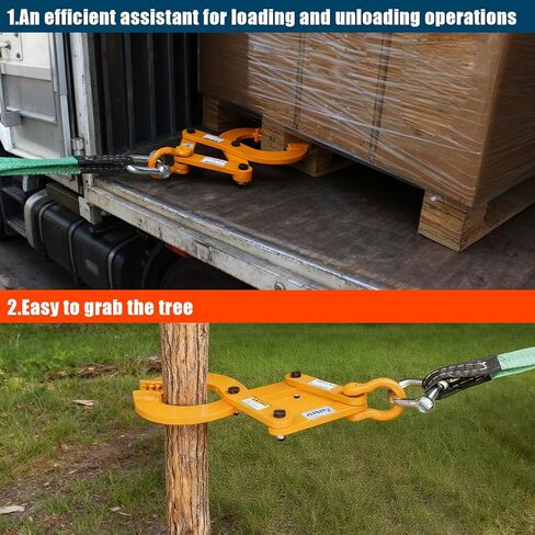 Industrial Pallet Puller Clamp,2204lbs Capacity Heavy Duty Scissor Clamp with 6" Jaw Opening,Compatible with Forklift Chains for Pulling Pallets,Wood & Trees in Kuwait