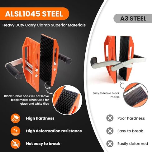 2 PACK Granite carrying clamps,Double handed stone carrying clamps,stone panel carriers Lifting Tools 660lbs Transporting Heavy Duty Carry Clamp for Glass Quartz Slabs Marble with Rubber-lined in Saudi Arabia