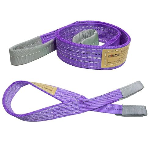 2 حزمة من أشرطة الرفع شديدة التحمل مقاس 2.2 بوصة × 4 أقدام، مجموعة حبال شبكية بسعة 4400 رطل للرفع والتزوير والرفع الصناعي - حبال رفع من النايلون ذات القوة الصناعية in Kuwait