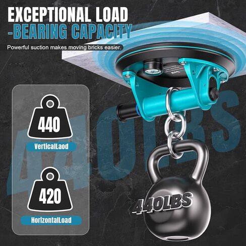 أكواب شفط 8 بوصة - 2 عبوة من أكواب شفط زجاجية شديدة التحمل بوزن 880 رطل للزجاج، أداة قوية لشفط البلاط الصناعي لرفع الزجاج والبلاط والجرانيت، وتتضمن حقيبة حمل in Kuwait