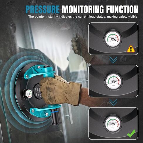 أكواب شفط 8 بوصة - 2 عبوة من أكواب شفط زجاجية شديدة التحمل بوزن 880 رطل للزجاج، أداة قوية لشفط البلاط الصناعي لرفع الزجاج والبلاط والجرانيت، وتتضمن حقيبة حمل in Kuwait