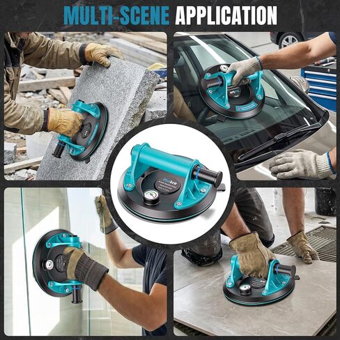 أكواب شفط 8 بوصة - 2 عبوة من أكواب شفط زجاجية شديدة التحمل بوزن 880 رطل للزجاج، أداة قوية لشفط البلاط الصناعي لرفع الزجاج والبلاط والجرانيت، وتتضمن حقيبة حمل in Kuwait