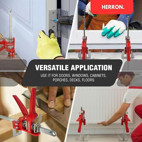 رافع خزانة أدوات رفع اليد من Herron مكون من قطعتين، ذراع توفير العمالة بمقياس قياس، سعة تحميل 440 رطل، ارتفاع الرفع 6 بوصات، رافع الأثاث، أداة رفع سريعة، جاك البناء in Kuwait